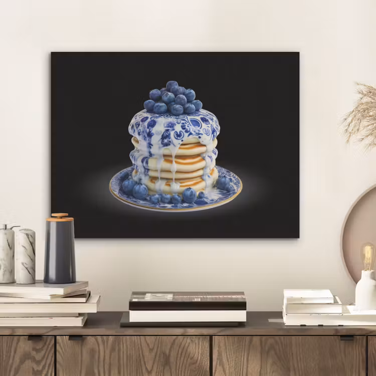 Pannenkoeken - Blauwe Bessen - Bord PET vilt klein -sfeer1