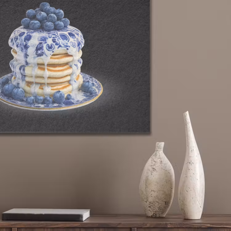 Pannenkoeken - Blauwe Bessen - Bord PET vilt klein -sfeer6_closeup