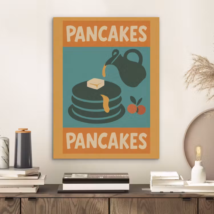 Pannenkoeken - Siroop - Illustratie - Oranje PET vilt klein -sfeer1