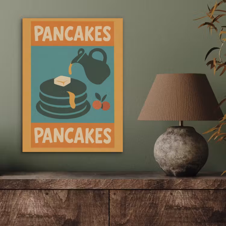 Pannenkoeken - Siroop - Illustratie - Oranje PET vilt klein -sfeer2