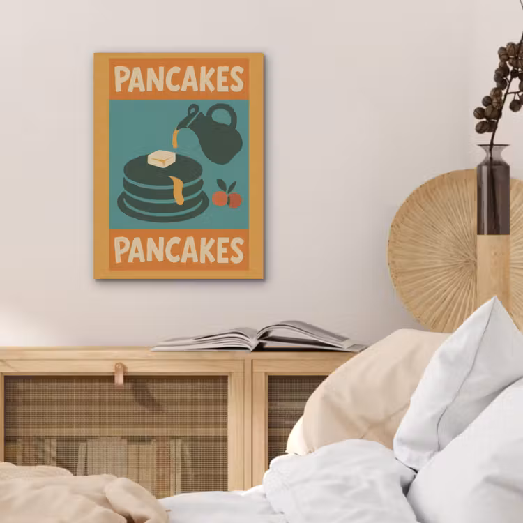 Pannenkoeken - Siroop - Illustratie - Oranje PET vilt klein -sfeer3