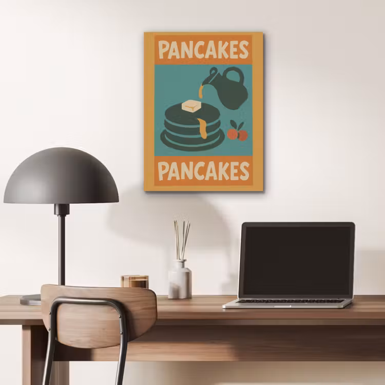 Pannenkoeken - Siroop - Illustratie - Oranje PET vilt klein -sfeer5