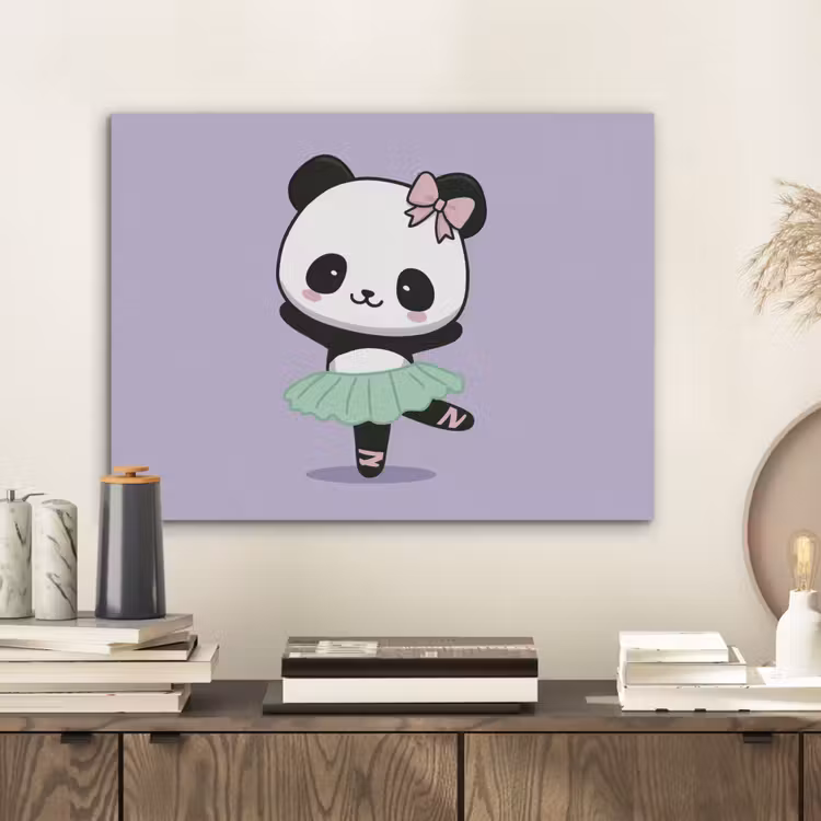 Dansende panda - Paars - Sierlijk - Kawaii PET vilt klein -sfeer1