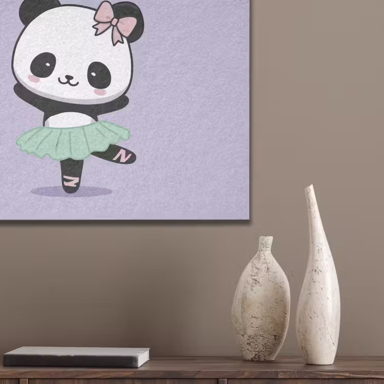 Dansende panda - Paars - Sierlijk - Kawaii PET vilt klein -sfeer6_closeup