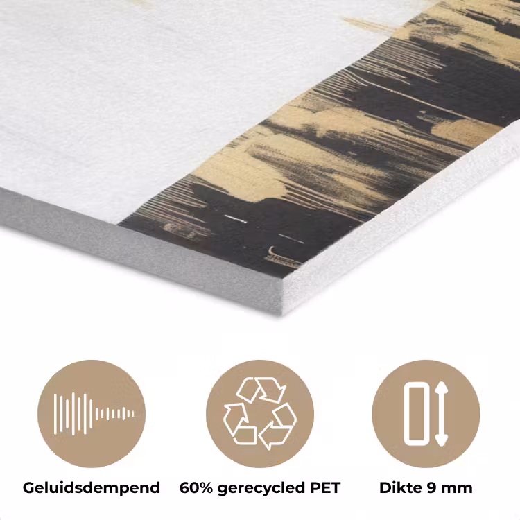 Panter - Zwart - Abstract - Goud PET vilt klein -closeup_NL