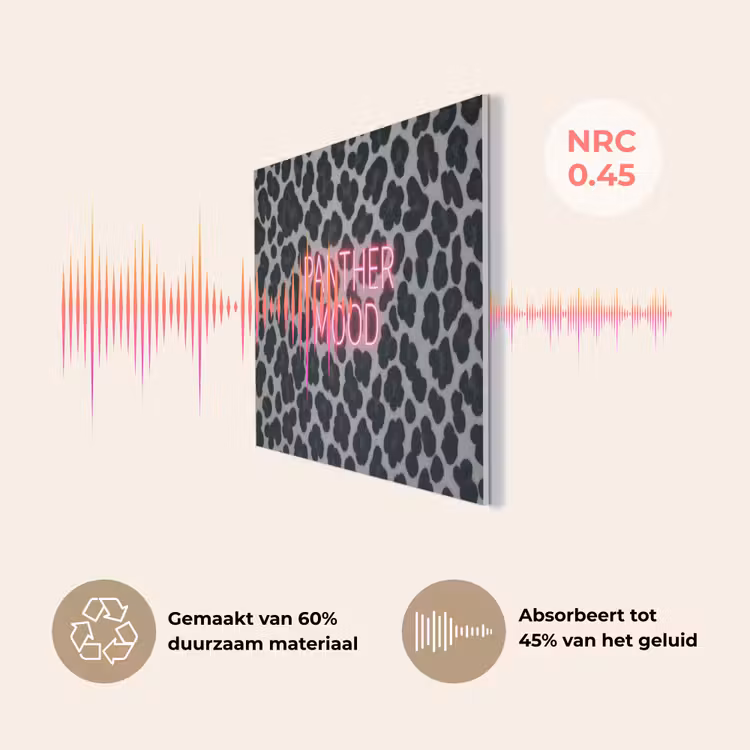 Panterprint - Zwart - Neonletters - Roze PET vilt klein -USP_NL