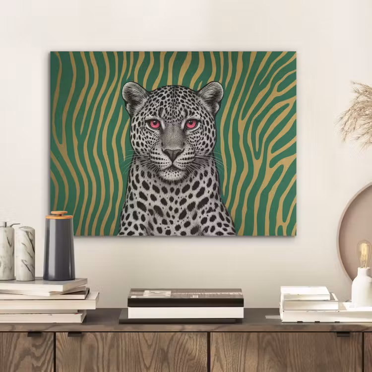 Panter - Zebrapatroon - Groen PET vilt klein -sfeer1
