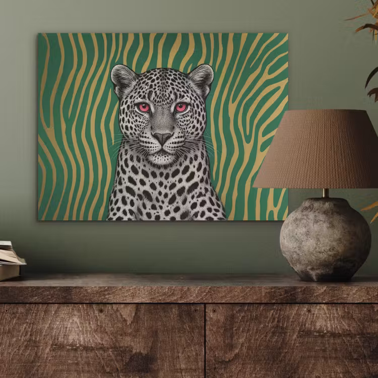 Panter - Zebrapatroon - Groen PET vilt klein -sfeer2