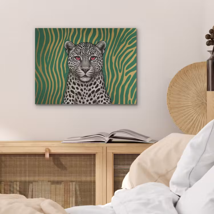 Panter - Zebrapatroon - Groen PET vilt klein -sfeer3