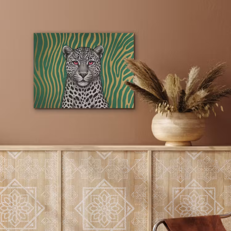 Panter - Zebrapatroon - Groen PET vilt klein -sfeer4