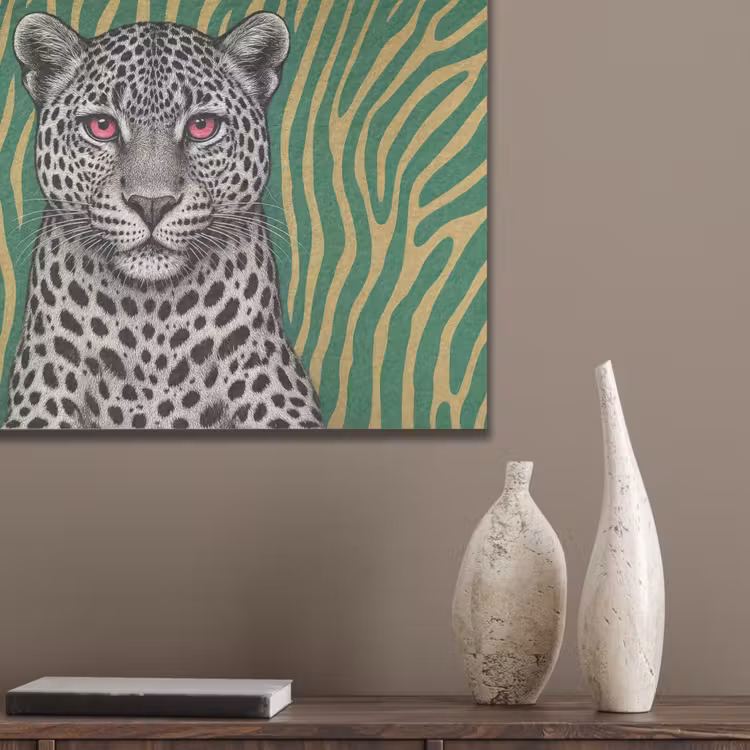 Panter - Zebrapatroon - Groen PET vilt klein -sfeer6_closeup