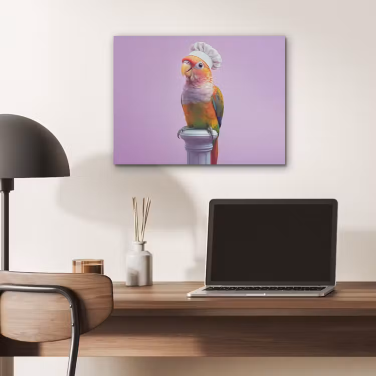 Papegaai - Koksmuts - Pilaar - Vogel PET vilt klein -sfeer5