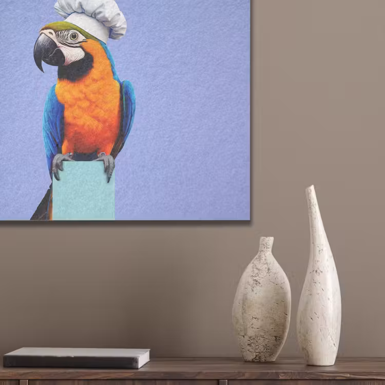 Papegaai - Koksmuts - Vogel - Leuk PET vilt klein -sfeer6_closeup
