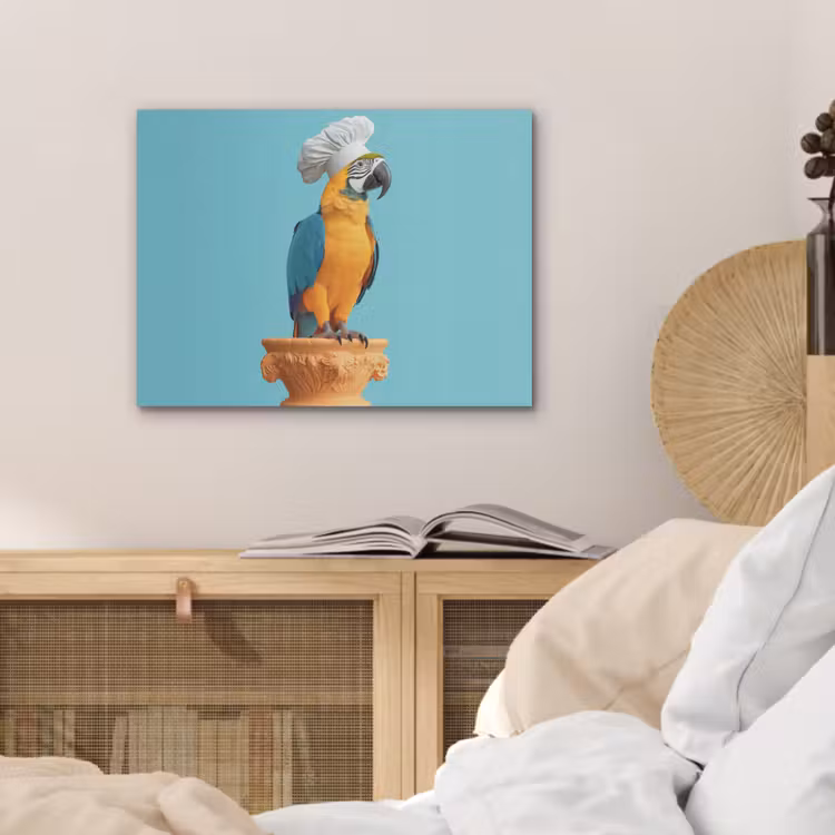 Papegaai - Koksmuts - Grappig - Vogel PET vilt klein -sfeer3