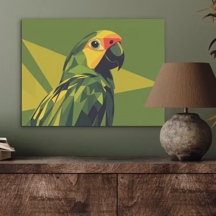 Papegaai - Groen - Snavel - Abstract PET vilt klein -sfeer2