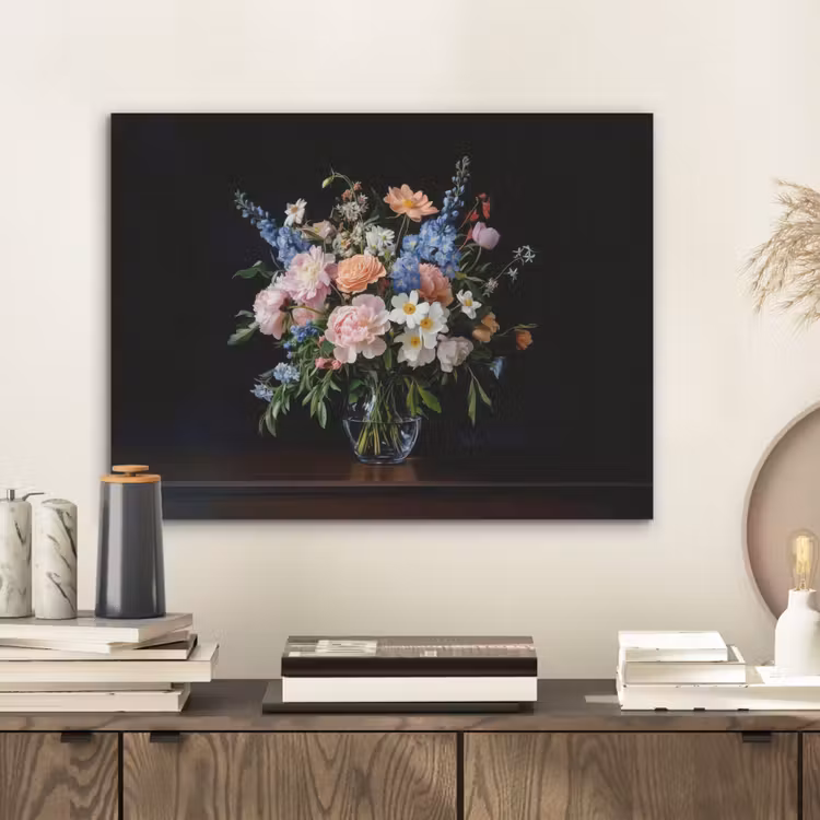Pastel - Bloemen - Glazen - Vaas PET vilt klein -sfeer1