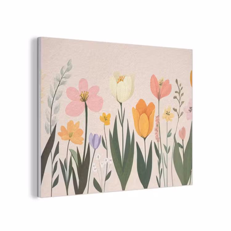 Pasteltinten - Bloemen - Illustratie PET vilt klein -3d