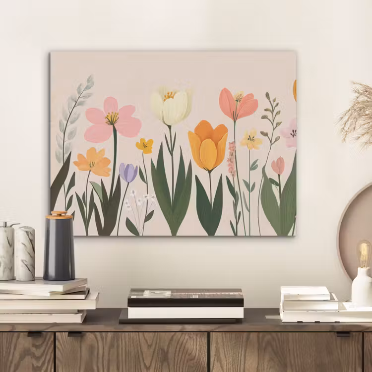 Pasteltinten - Bloemen - Illustratie PET vilt klein -sfeer1