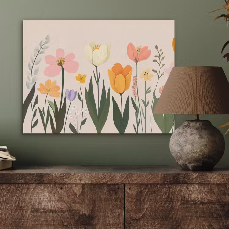 Pasteltinten - Bloemen - Illustratie PET vilt klein -sfeer2