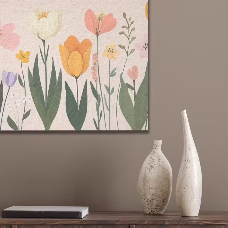 Pasteltinten - Bloemen - Illustratie PET vilt klein -sfeer6_closeup
