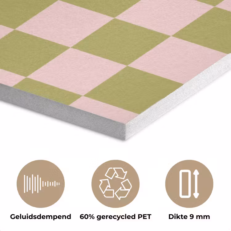 Patroon - Geblokt - Olijfgroen - Amore PET vilt klein -closeup_NL