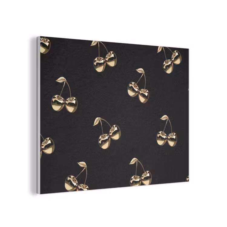 Patroon - Kersen - Goud - Chrome PET vilt klein -3d