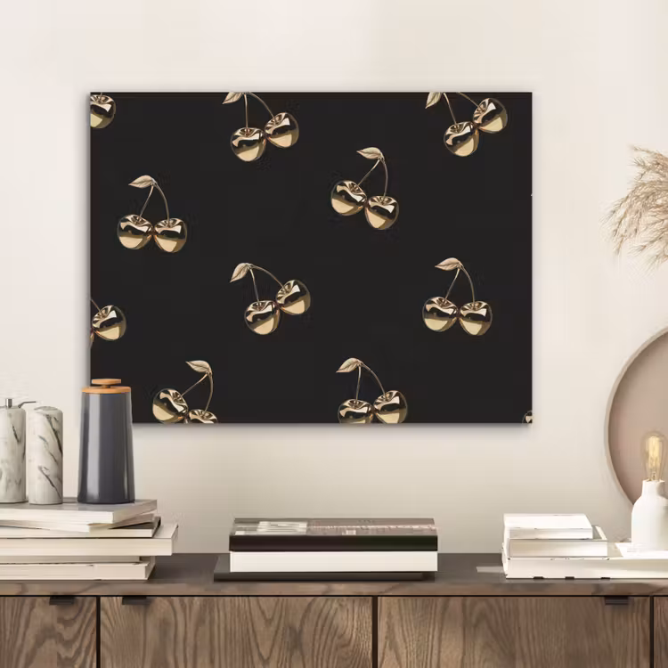 Patroon - Kersen - Goud - Chrome PET vilt klein -sfeer1