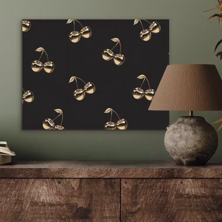 Patroon - Kersen - Goud - Chrome PET vilt klein -sfeer2