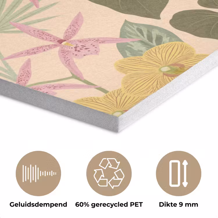 Patroon - Bloemen - Kleurrijk PET vilt klein -closeup_NL