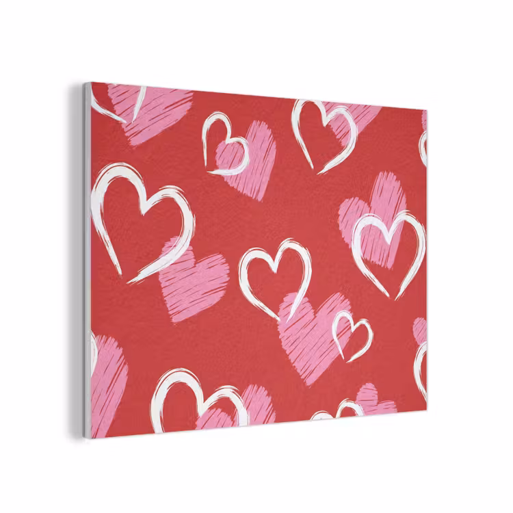 Patroon - Hartjes - Roze - Valentijn PET vilt klein -3d