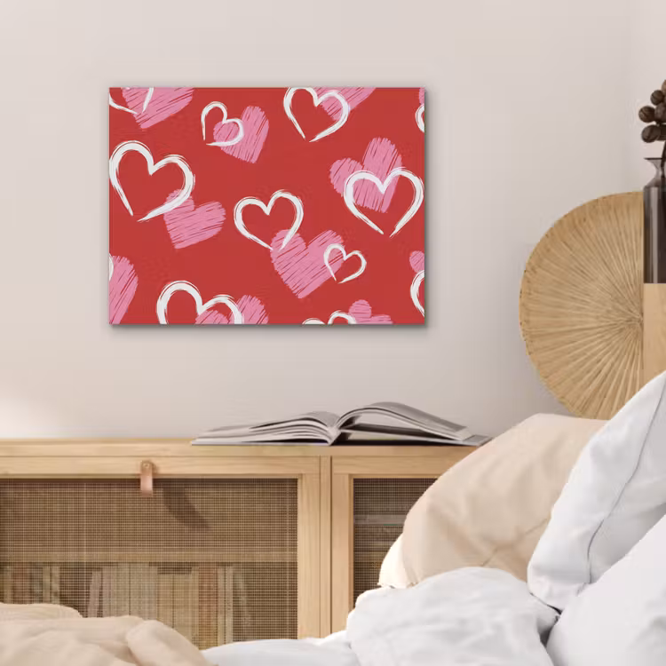 Patroon - Hartjes - Roze - Valentijn PET vilt klein -sfeer3