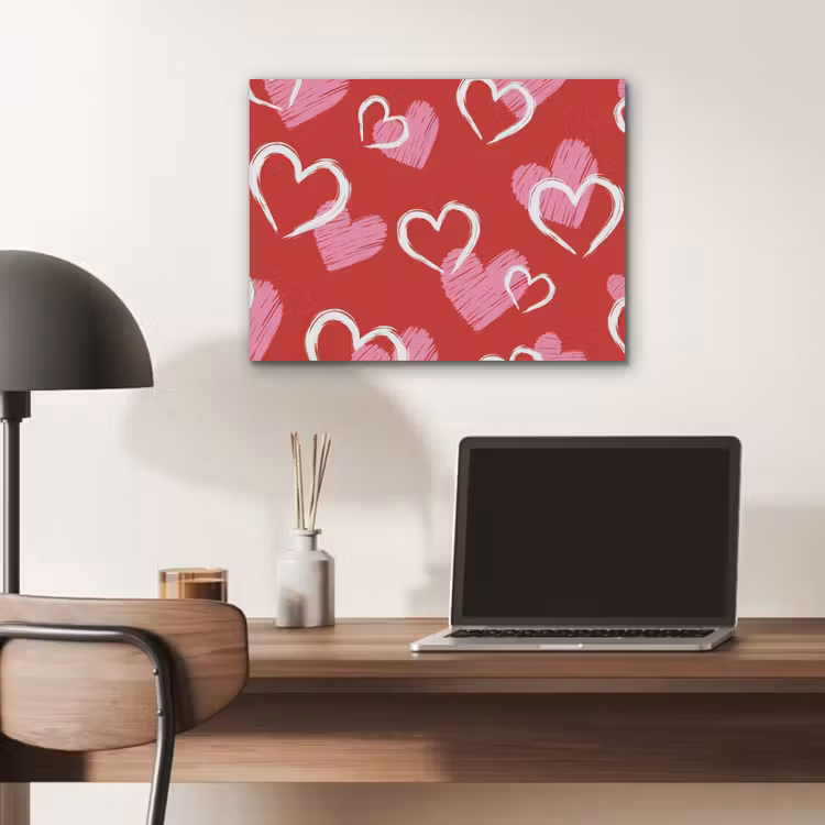 Patroon - Hartjes - Roze - Valentijn PET vilt klein -sfeer5