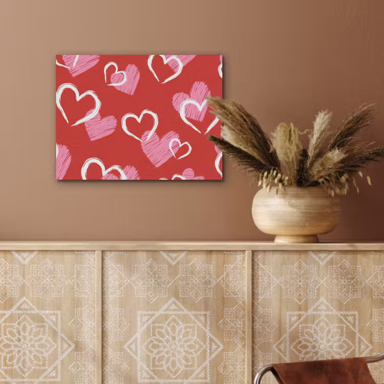 Patroon - Hartjes - Roze - Valentijn PET vilt klein -sfeer4