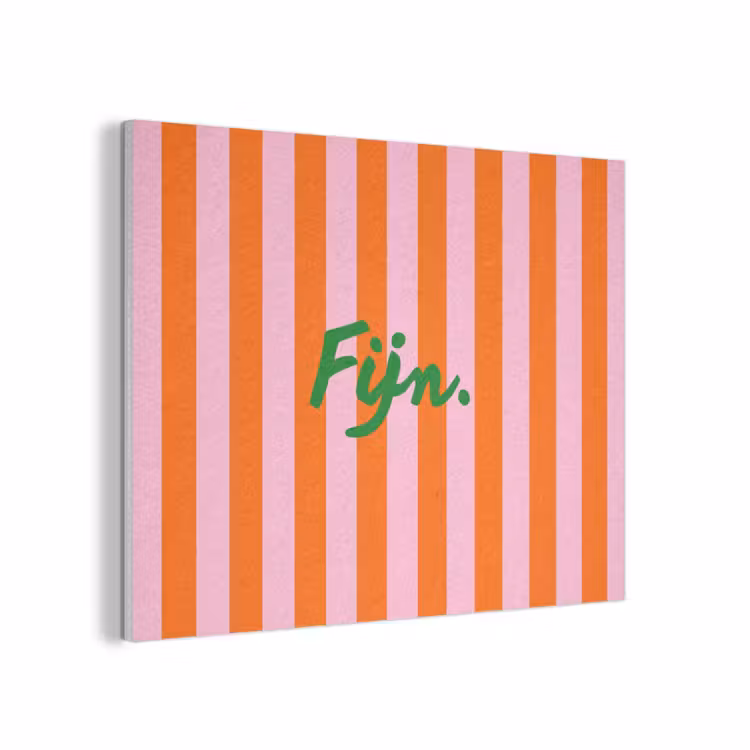 Patroon - Oranje - Fijn - Strepen PET vilt klein -3d