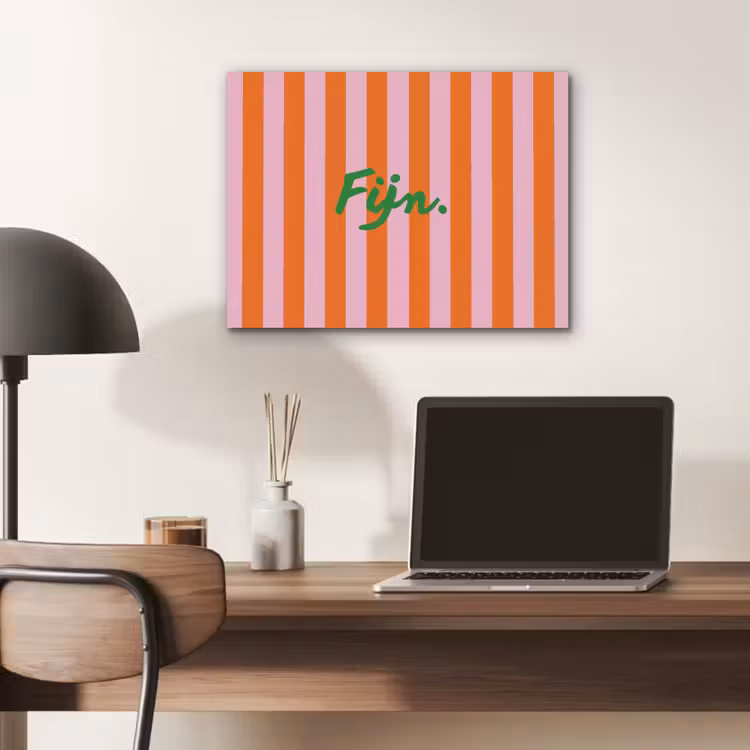 Patroon - Oranje - Fijn - Strepen PET vilt klein -sfeer5