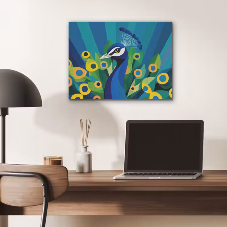 Pauw - Cirkels - Blauw PET vilt klein -sfeer5