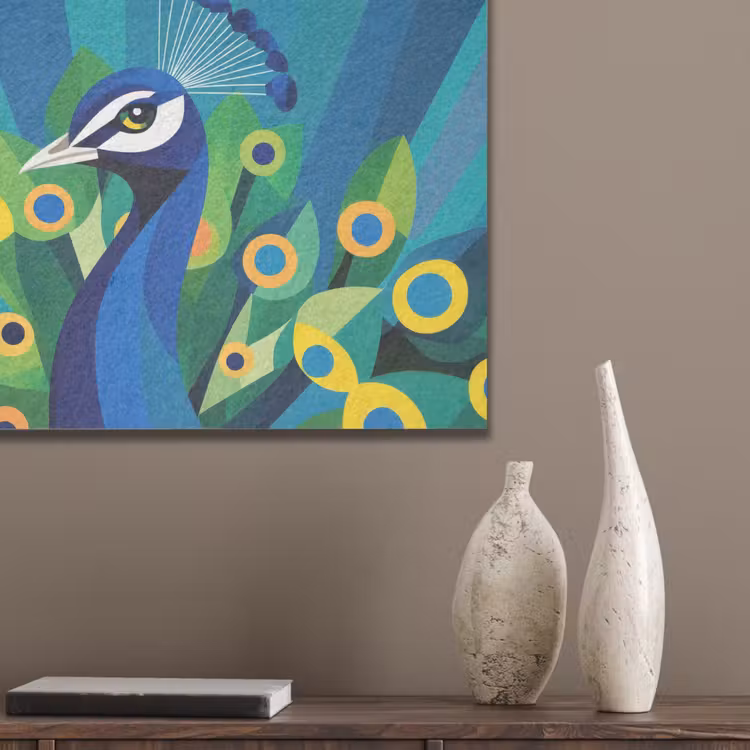 Pauw - Cirkels - Blauw PET vilt klein -sfeer6_closeup