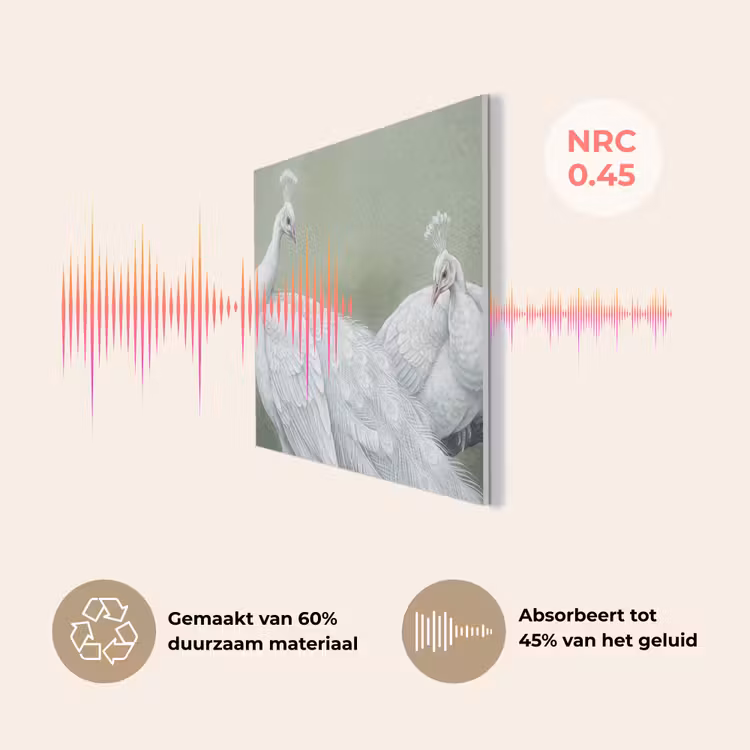 Pauwen - Wit - Natuur - Groen PET vilt klein -USP_NL