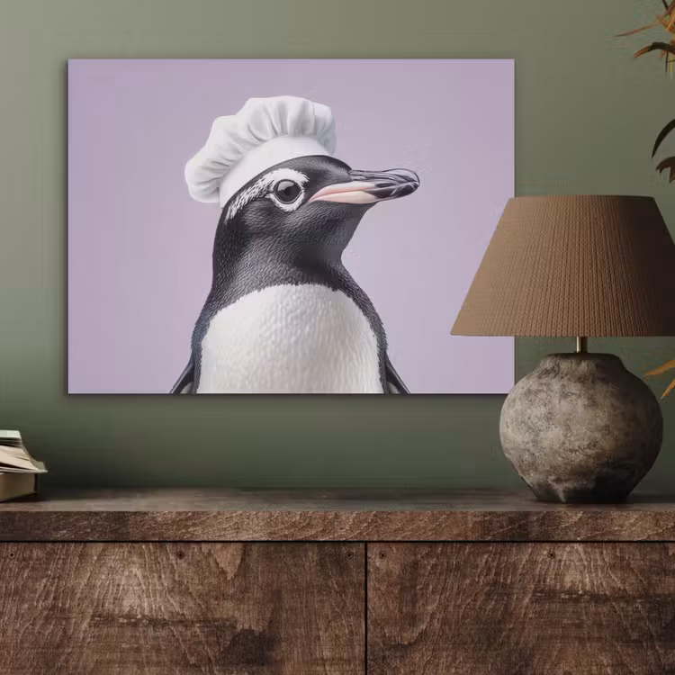 Pinguïn - Koksmuts - Lief - Paars PET vilt klein -sfeer2