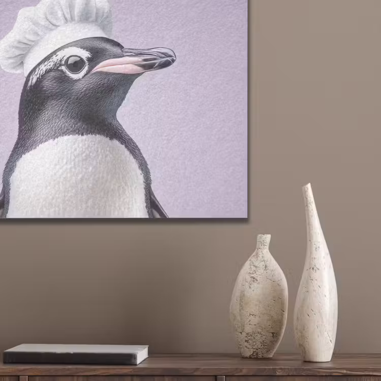 Pinguïn - Koksmuts - Lief - Paars PET vilt klein -sfeer6_closeup