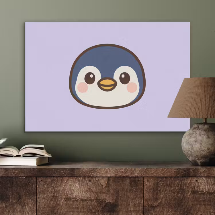 Pinguïn - Paars - Schattig PET vilt middel -sfeer2