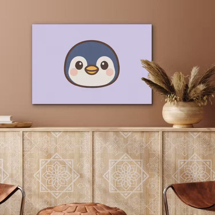 Pinguïn - Paars - Schattig PET vilt middel -sfeer4
