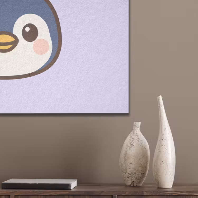 Pinguïn - Paars - Schattig PET vilt middel -sfeer6_closeup