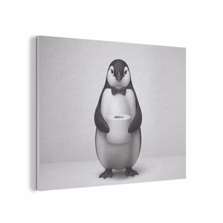 Pinguïn - WC rol - Wit PET vilt klein -3d