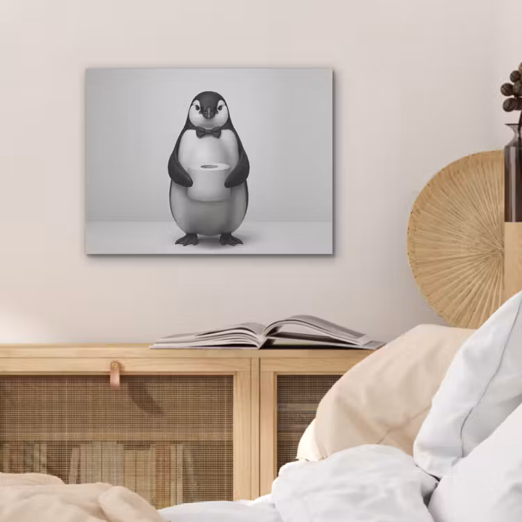 Pinguïn - WC rol - Wit PET vilt klein -sfeer3
