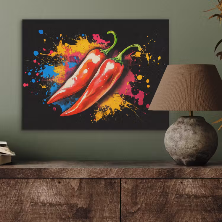 Peper - Graffiti - Verf - Abstract - Modern - Kleurrijk PET vilt klein -sfeer2