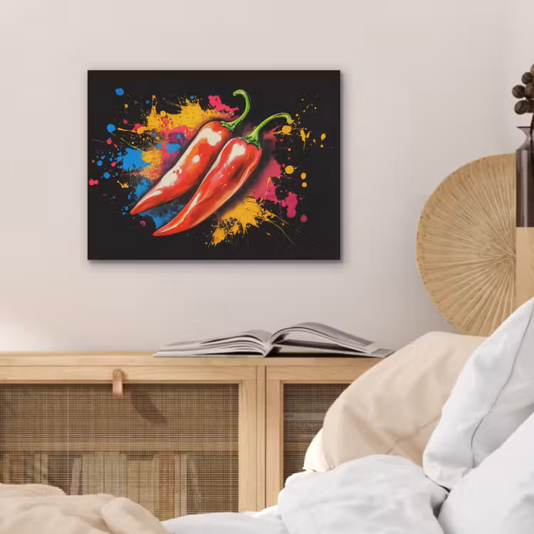 Peper - Graffiti - Verf - Abstract - Modern - Kleurrijk PET vilt klein -sfeer3