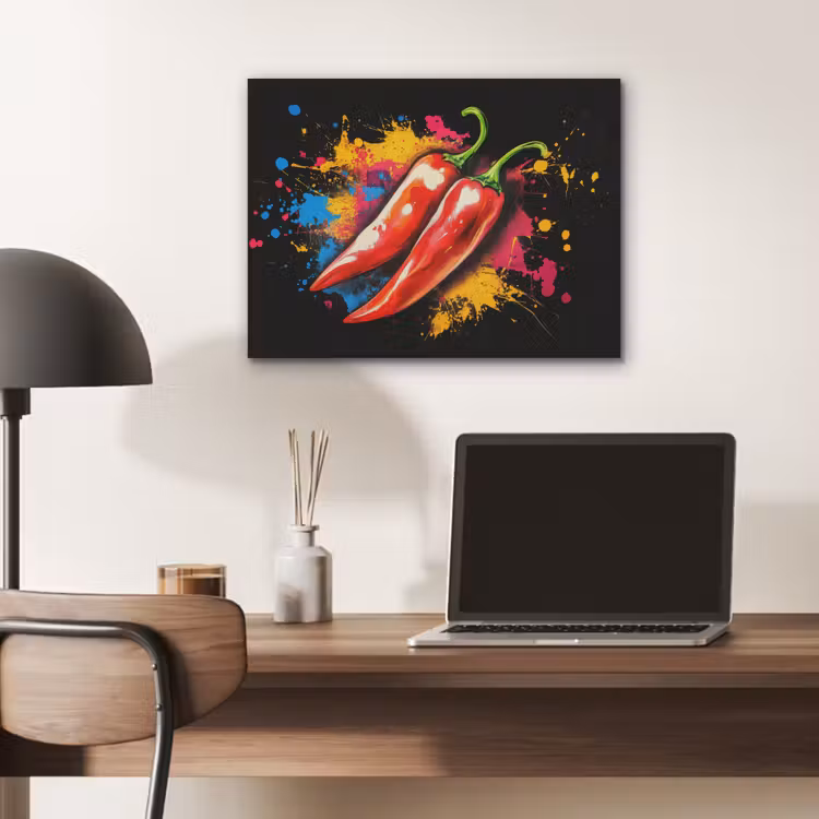 Peper - Graffiti - Verf - Abstract - Modern - Kleurrijk PET vilt klein -sfeer5