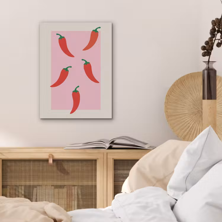 Pepers - Rood - Illustratie PET vilt klein -sfeer3