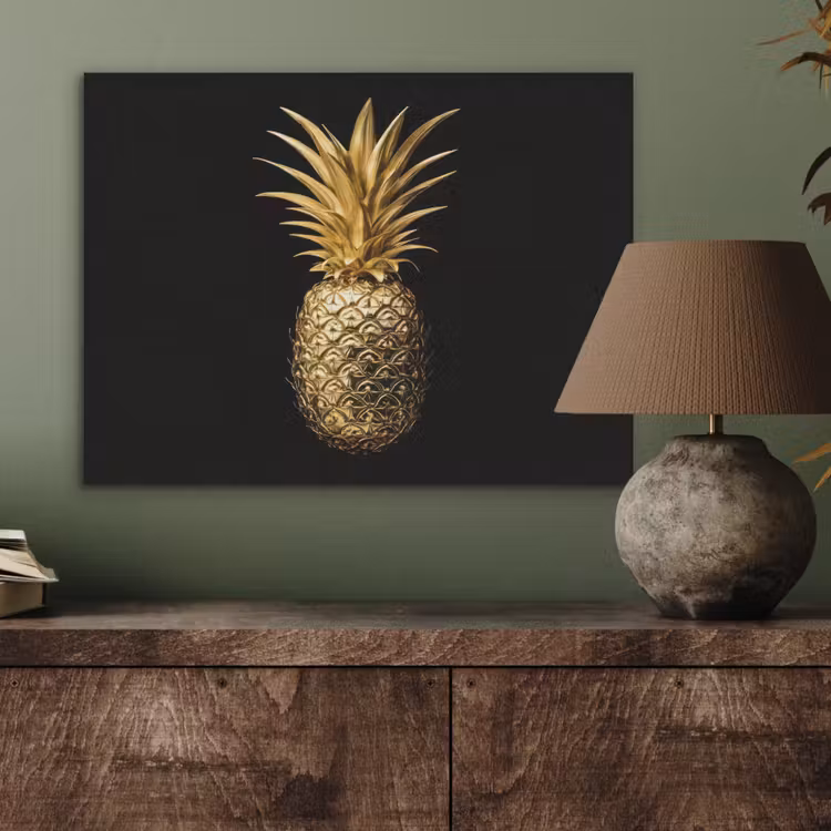 Ananas - Zwart - Goud - Luxe PET vilt klein -sfeer2